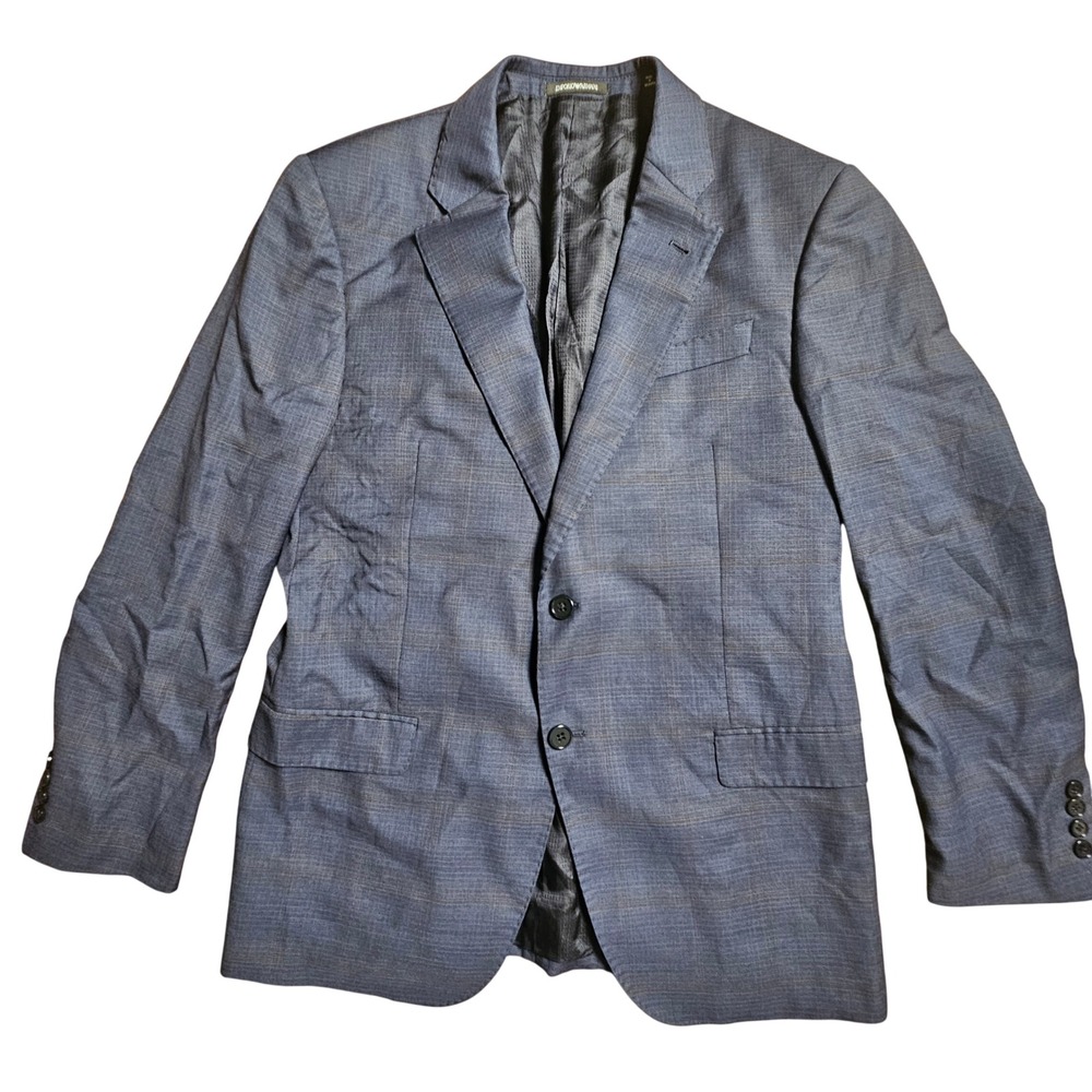 Emporio Armani G Line 100% Virgin Wool Plaid Blazer Sport Coat 40R Quiet Luxury